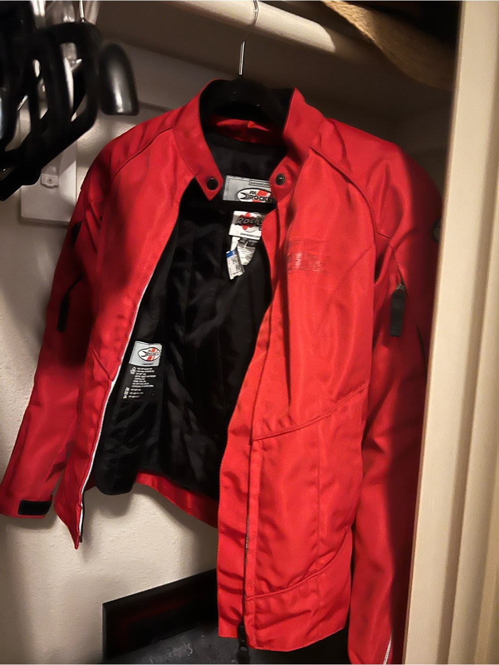 Joe Rocket Red Women's Motorcycle Jacket with Black Accents + built in armor - Picture 2 of 2